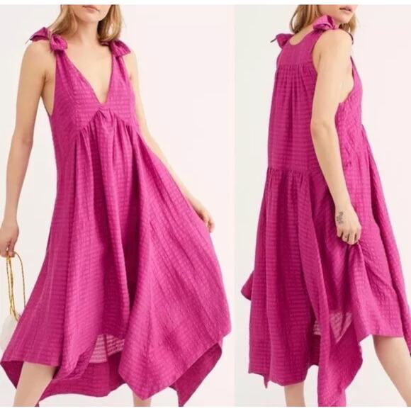 Free People Celine Handkerchief Midi Dress - Picture 1 of 10